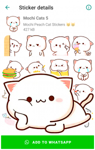 اسکرین شات برنامه Mochi Cat Stickers for WhatsAp 8