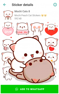 اسکرین شات برنامه Mochi Cat Stickers for WhatsAp 3