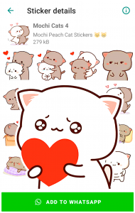 اسکرین شات برنامه Mochi Cat Stickers for WhatsAp 2