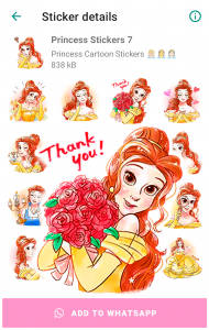 اسکرین شات برنامه Princess Stickers for WhatsApp 6