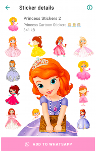 اسکرین شات برنامه Princess Stickers for WhatsApp 2