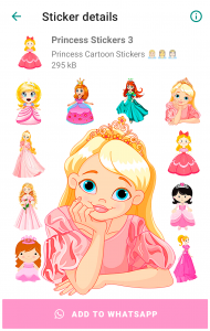 اسکرین شات برنامه Princess Stickers for WhatsApp 3