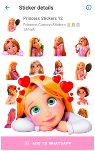 اسکرین شات برنامه Princess Stickers for WhatsApp 8