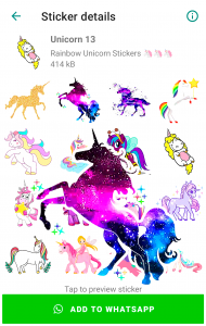 اسکرین شات برنامه Unicorn stickers for WhatsApp 7