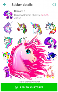 اسکرین شات برنامه Unicorn stickers for WhatsApp 1