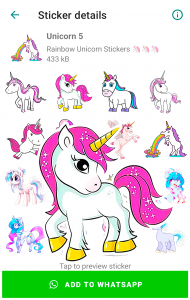 اسکرین شات برنامه Unicorn stickers for WhatsApp 2