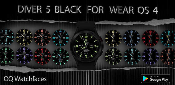 اسکرین شات 8 برنامه Diver 5 Black For Wear OS 4
