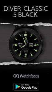 اسکرین شات 1 برنامه Diver 5 Black For Wear OS 4