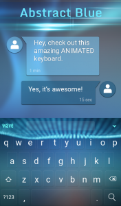 اسکرین شات برنامه Abstract Blue Keyboard Theme 3