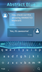 اسکرین شات 3 برنامه Abstract Blue Keyboard Theme
