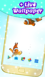 اسکرین شات 2 برنامه Fish Live Wallpaper Theme HD