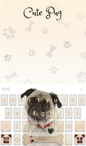 اسکرین شات برنامه Cute Pug Animated Keyboard + Live Wallpaper 3
