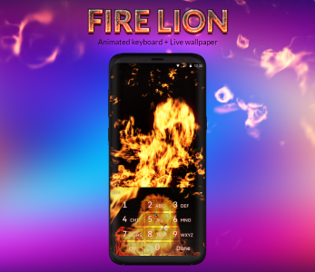 اسکرین شات برنامه Fire Lion Keyboard + Wallpaper 3