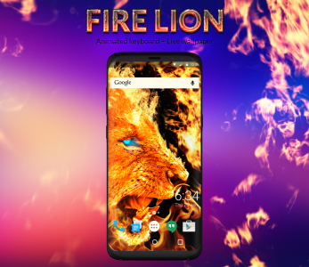 اسکرین شات برنامه Fire Lion Keyboard + Wallpaper 4