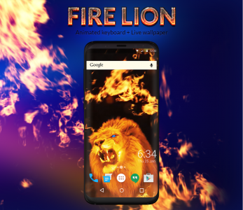 اسکرین شات برنامه Fire Lion Keyboard + Wallpaper 5