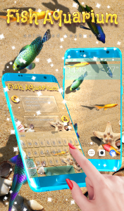 اسکرین شات برنامه Fish Keyboard + 3D Wallpaper 1