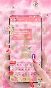 اسکرین شات برنامه Keyboard & Wallpaper For Girls 1