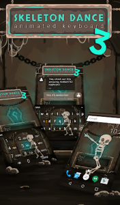 اسکرین شات برنامه Skeleton Dance 3 Keyboard + Live Wallpaper 1