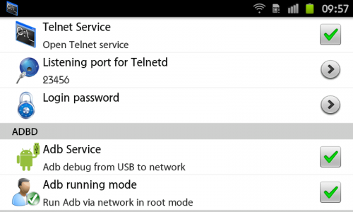 اسکرین شات برنامه Telnet Server & Network adb 5