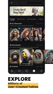 اسکرین شات 8 برنامه Talkie: Creative AI Community