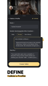 اسکرین شات 4 برنامه Talkie: Creative AI Community
