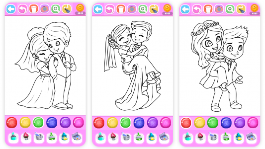 اسکرین شات برنامه Princess Wedding Coloring Game 6
