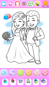اسکرین شات 3 برنامه Glitter Wedding Coloring Games