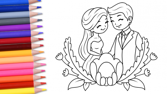 اسکرین شات برنامه Princess Wedding Coloring Game 5