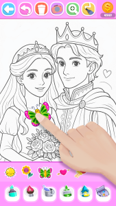 اسکرین شات 4 برنامه Glitter Wedding Coloring Games