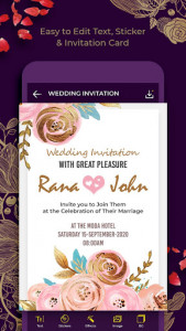 اسکرین شات برنامه Wedding Invitation Card Maker - Creator (RSVP) 4