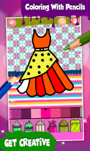 اسکرین شات برنامه Glitter Dresses Coloring Book For Girls 5