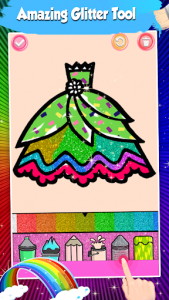 اسکرین شات برنامه Glitter Dresses Coloring Book For Girls 3