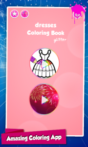 اسکرین شات برنامه Glitter Dresses Coloring Book For Girls 1