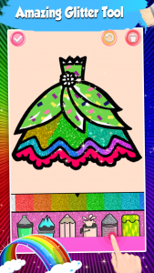 اسکرین شات برنامه Dresses Coloring Book Glitter 2