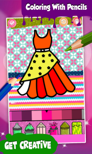 اسکرین شات برنامه Dresses Coloring Book Glitter 4