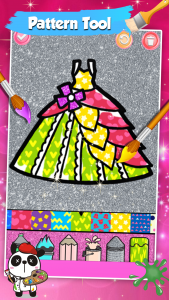 اسکرین شات برنامه Dresses Coloring Book Glitter 3