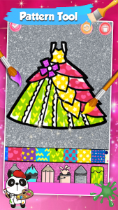 اسکرین شات برنامه Glitter Dresses Coloring Book For Girls 4
