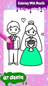 اسکرین شات برنامه Wedding Glitter Coloring Pages & FireWorks 7