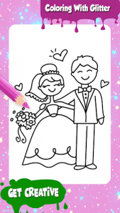 اسکرین شات برنامه Wedding Glitter Coloring Pages & FireWorks 2