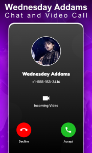 اسکرین شات برنامه Wednesday Addams Video Call 5