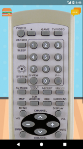 اسکرین شات برنامه Remote Control For Aiwa TV 1