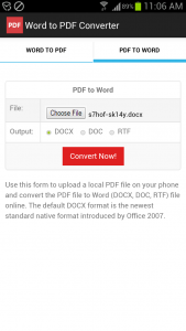 اسکرین شات برنامه Word to PDF Converter 2