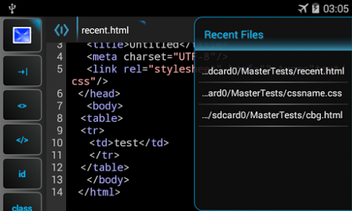 اسکرین شات برنامه WebMaster's HTML Editor Lite 1