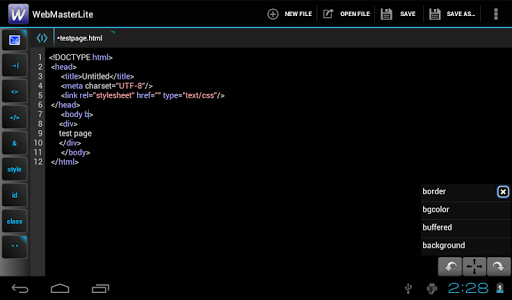 اسکرین شات برنامه WebMaster's HTML Editor Lite 6