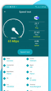 اسکرین شات برنامه WiFi speed test vs LTE, 5G Net 2