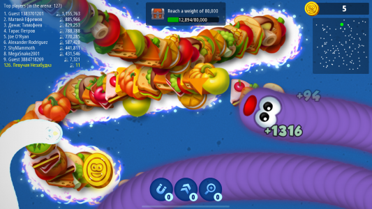 اسکرین شات بازی Worms Zone .io - Hungry Snake 1