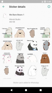 اسکرین شات برنامه We Bare Bears Stickers for WAStickerApps 2