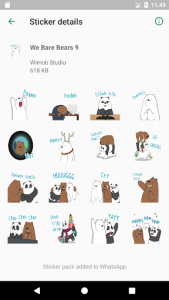 اسکرین شات برنامه We Bare Bears Stickers for WAStickerApps 4