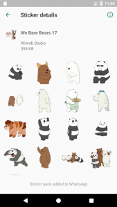 اسکرین شات برنامه We Bare Bears Stickers for WAStickerApps 6