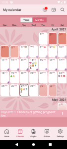 اسکرین شات برنامه WomanLog Period Calendar 2